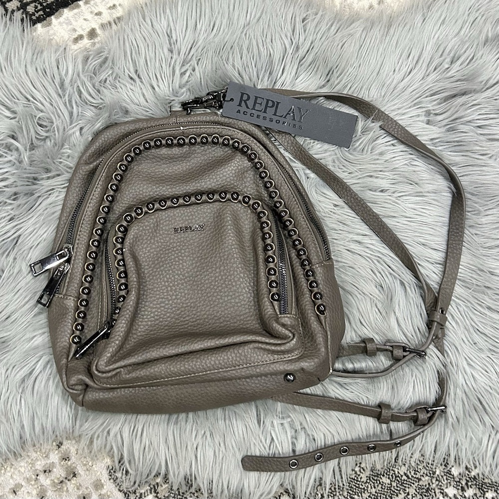 Replay FW3666-1A0337033 Backpack Women's Brown Polyurethane Bag Zipped Pockets**